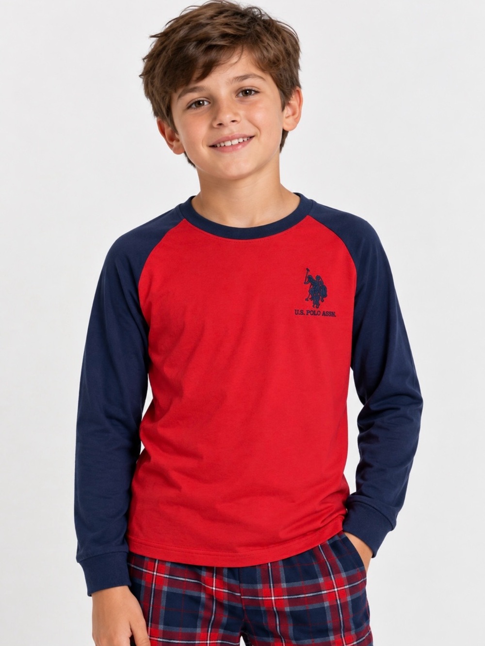 U.S. Polo Assn. Boy’s Size M Red Navy Pajama Shirt NWT Soft Comfy